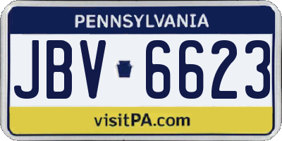 PA license plate JBV6623