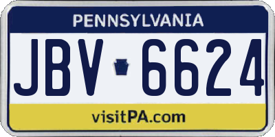 PA license plate JBV6624