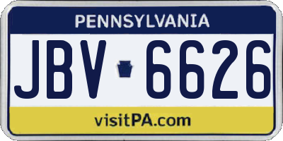 PA license plate JBV6626
