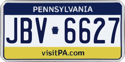 PA license plate JBV6627