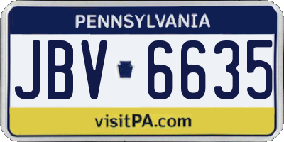 PA license plate JBV6635