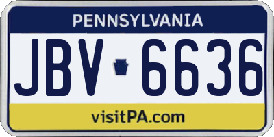 PA license plate JBV6636