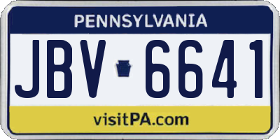 PA license plate JBV6641