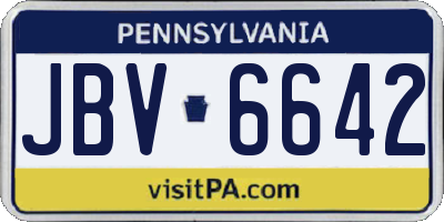 PA license plate JBV6642