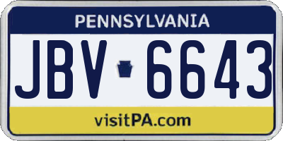 PA license plate JBV6643