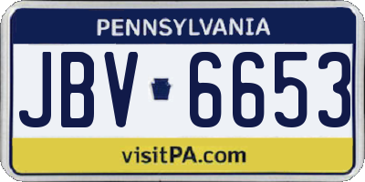 PA license plate JBV6653
