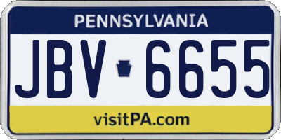 PA license plate JBV6655