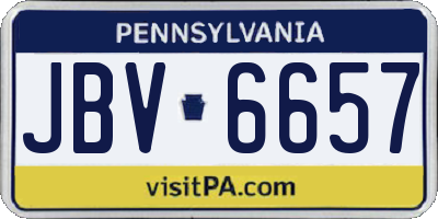 PA license plate JBV6657