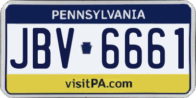 PA license plate JBV6661