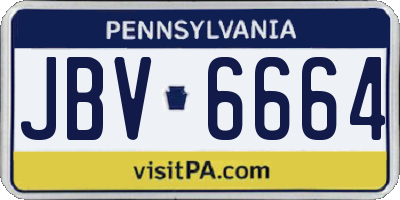 PA license plate JBV6664