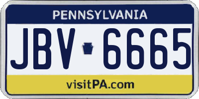 PA license plate JBV6665