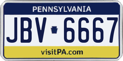 PA license plate JBV6667