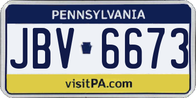 PA license plate JBV6673