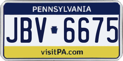 PA license plate JBV6675