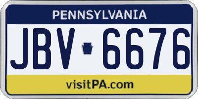 PA license plate JBV6676