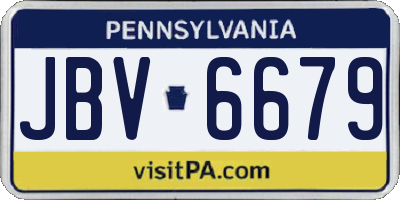 PA license plate JBV6679
