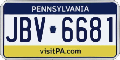PA license plate JBV6681