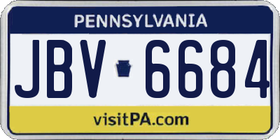 PA license plate JBV6684