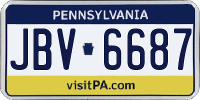 PA license plate JBV6687