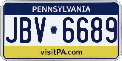 PA license plate JBV6689