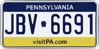 PA license plate JBV6691