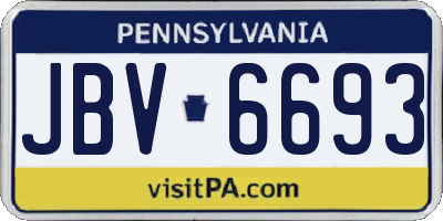 PA license plate JBV6693