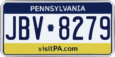 PA license plate JBV8279