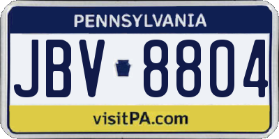 PA license plate JBV8804