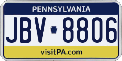PA license plate JBV8806