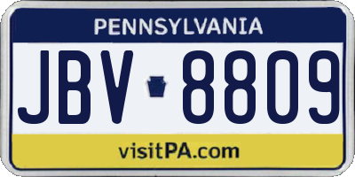 PA license plate JBV8809