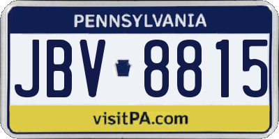 PA license plate JBV8815