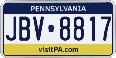 PA license plate JBV8817