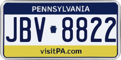PA license plate JBV8822