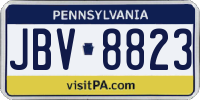 PA license plate JBV8823
