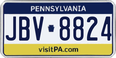 PA license plate JBV8824