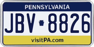 PA license plate JBV8826