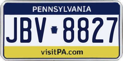 PA license plate JBV8827