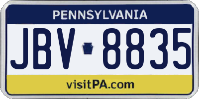PA license plate JBV8835