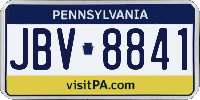PA license plate JBV8841