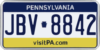 PA license plate JBV8842