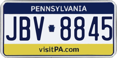 PA license plate JBV8845