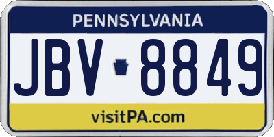 PA license plate JBV8849