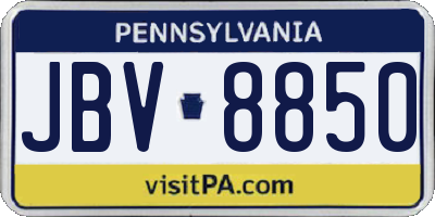 PA license plate JBV8850