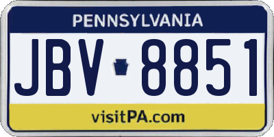 PA license plate JBV8851