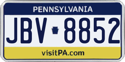 PA license plate JBV8852