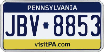 PA license plate JBV8853