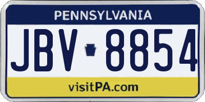 PA license plate JBV8854