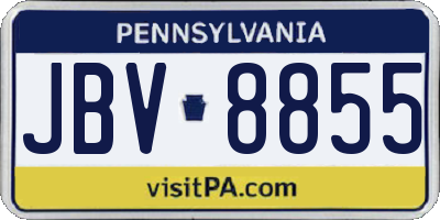 PA license plate JBV8855