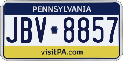 PA license plate JBV8857