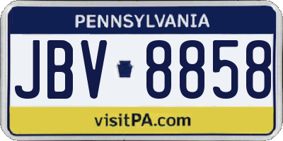 PA license plate JBV8858